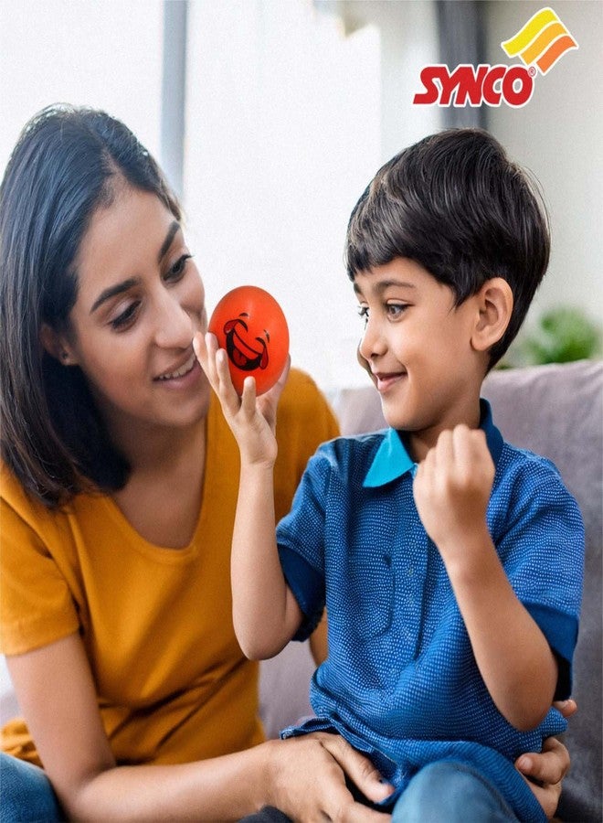 سينكو كرات إيموجي سينكو للأطفال | كرة إيموجي بوجه | كرة وجه لطيفة ناعمة من مادة PVC | لعبة للأطفال | كرات ناعمة مبتسمة | لعبة ملونة | غير سامة، ألوان متنوعة، مجموعة من 5 قطع - Image 5